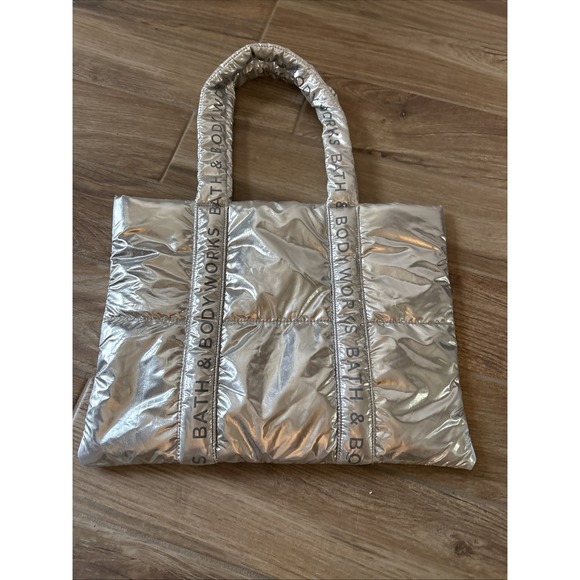 Bath & Body Works Handbags - Bath & Body Works‎ Silver Tote Bag, Ltd Ed.